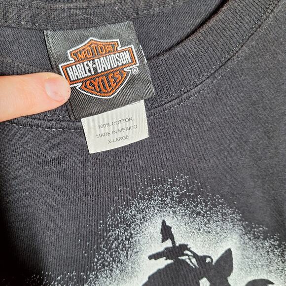 Harley Davidson vintage double sided graphic tee Mens XL Y2K Ride a fat boy 2005 - Picture 4 of 5